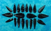  20 obsidian spearheads reproduction black arrowheads O5 