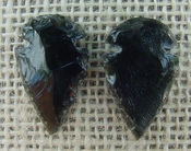  1 pair arrowheads for earrings black obsidian replica obe73 