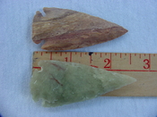  2 reproduction arrow heads 2 1/2 inch jasper arrowheads z82 