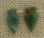 1 pair arrowheads for earrings stone green replica point ae98 
