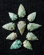  10 replica arrowheads color stone arrow head bird points sa4 