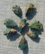  8 green with tan multi colors reproduction arrowheads ks622 