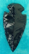  3.48" black obsidian spearhead reproduction black obsidian O349 