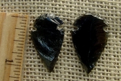  Pair of obsidian arrowheads for making custom jewelry ae215 