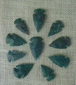  10 arrowheads dark green stone points replica arrow heads sp7 