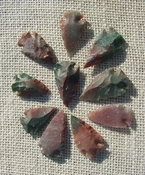  10 green with red multi colors reproduction arrowheads ks566 