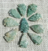  10 green with white spottrd colors reproduction arrowheads ks549 
