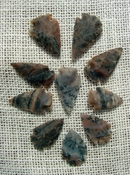  10 striped & spotted multi colors reproduction arrowheads ks548 