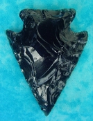  2.65" black obsidian spearhead reproduction black obsidian O359 