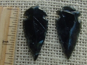  Black obsidian arrowheads pair for making custom jewelry ae198 