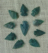  10 arrowheads dark green stone points replica arrow heads sp56 