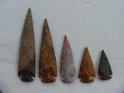  Collection of 5 spearheads reproduction jasper stone x355 
