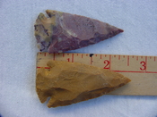  2 reproduction arrow heads 2 1/2 inch jasper arrowheads z85 