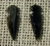  1 pair arrowheads for earrings black obsidian replica sa440 