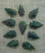  10 arrowheads dark green stone points replica arrow heads sp65 