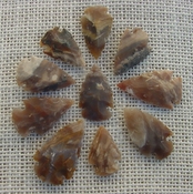 10 browns & tan arrowheads reproduction arrow bird points ks458 