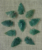  10 green arrowheads transparent stone replica arrow heads sp29 