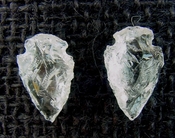  1 pair arrowheads for earrings clear crystal quartz replica cq21 