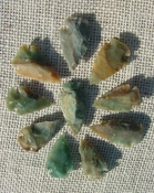  10 Green & multi color reproduction arrowheads ks600 