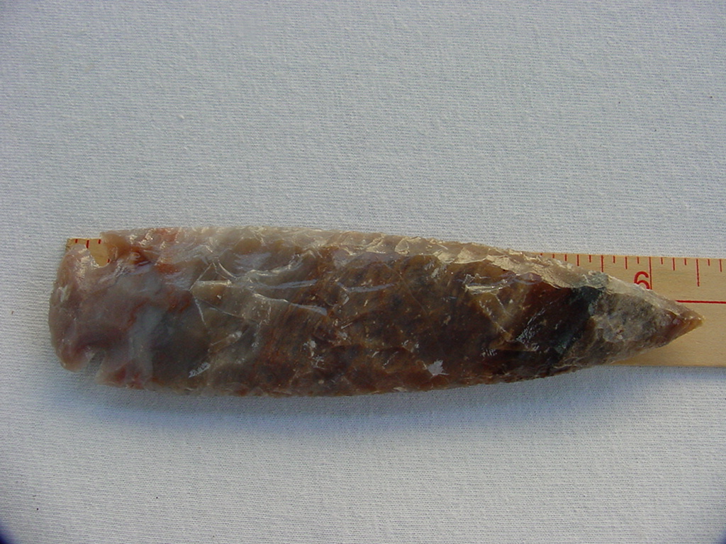6.50" stone spearhead replica brownish spear head point sp243