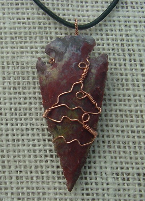 2.31" inch replica arrowhead custom wire wrapped necklace ah58