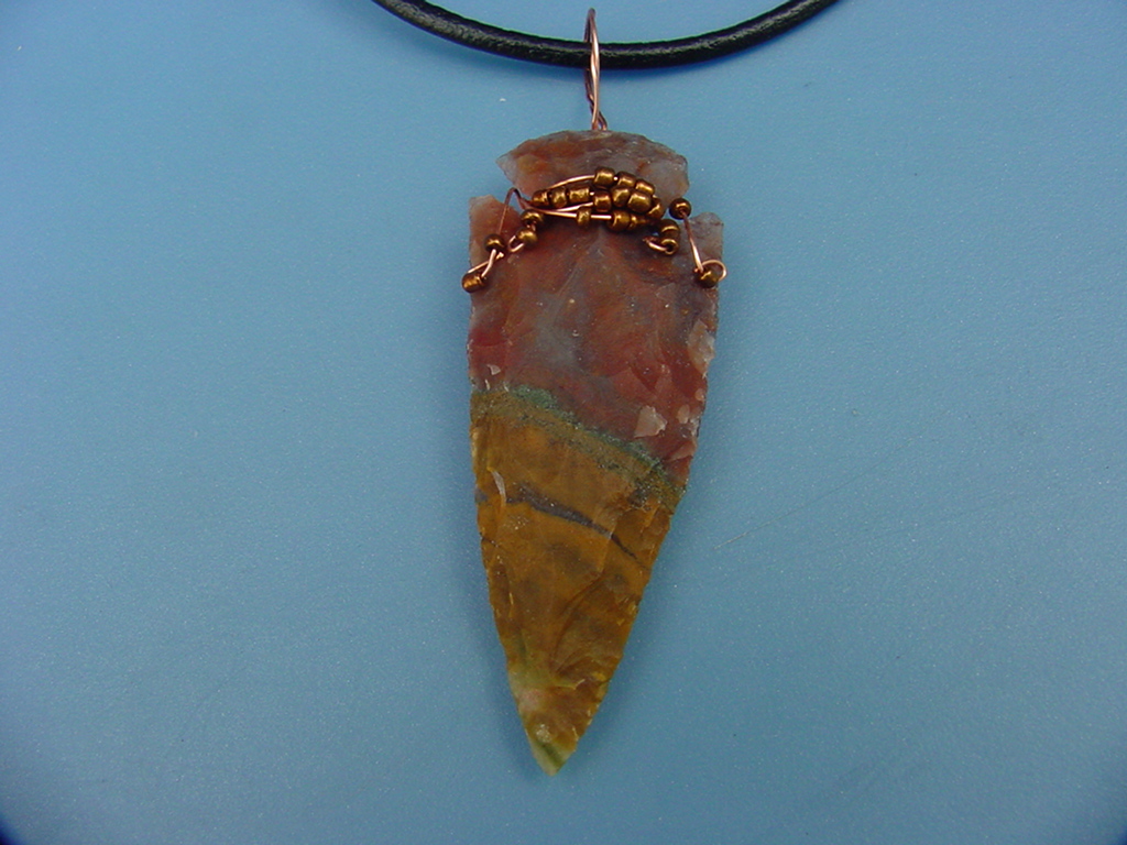 2 3/4" arrowhead custom necklace wrapped beautiful replica wrn32